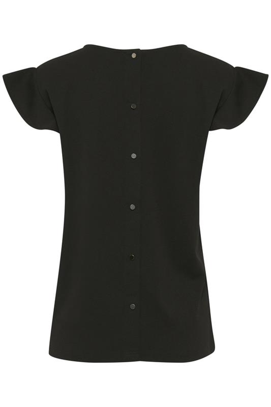 bluzka elegancka czarna z falbanami zdobiona z tyłu guzikami