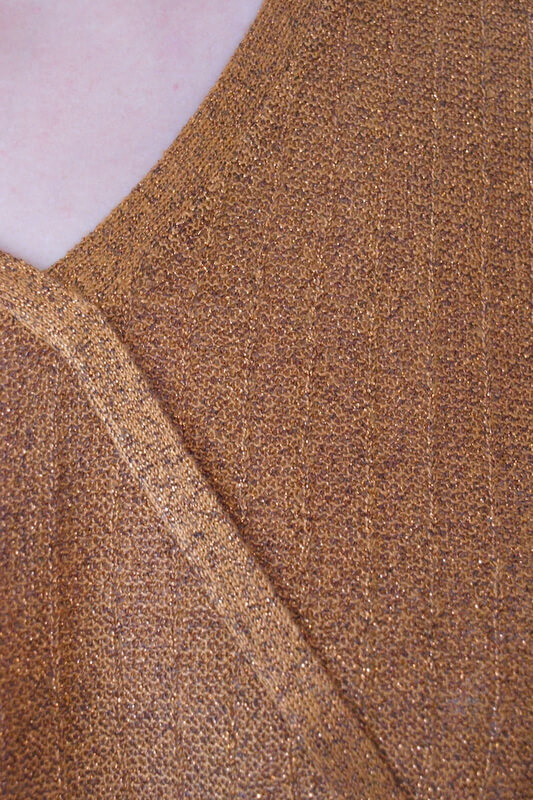 sweter brązowy błyszczący Fransa